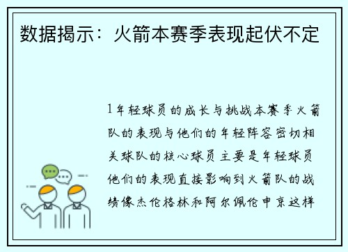 数据揭示：火箭本赛季表现起伏不定
